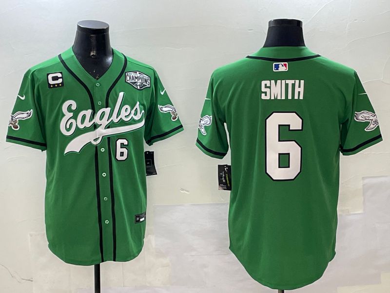 Men Philadelphia Eagles #6 Smith Green three generations Jointly Name 2025 Nike Limited NFL Jersey style 6->philadelphia eagles->NFL Jersey